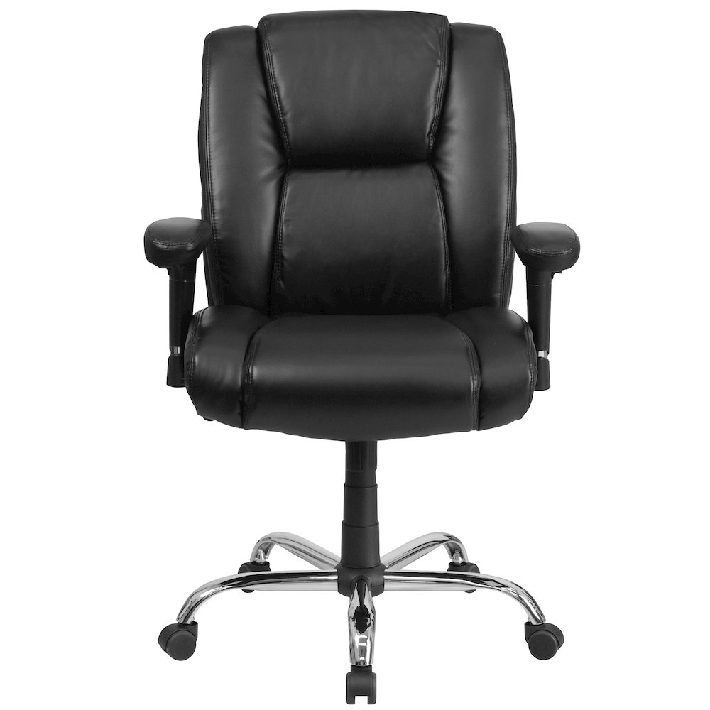 400 lb. Rated Black Task Office Chair with Chrome Base and Adjustable Arms. Picture 11