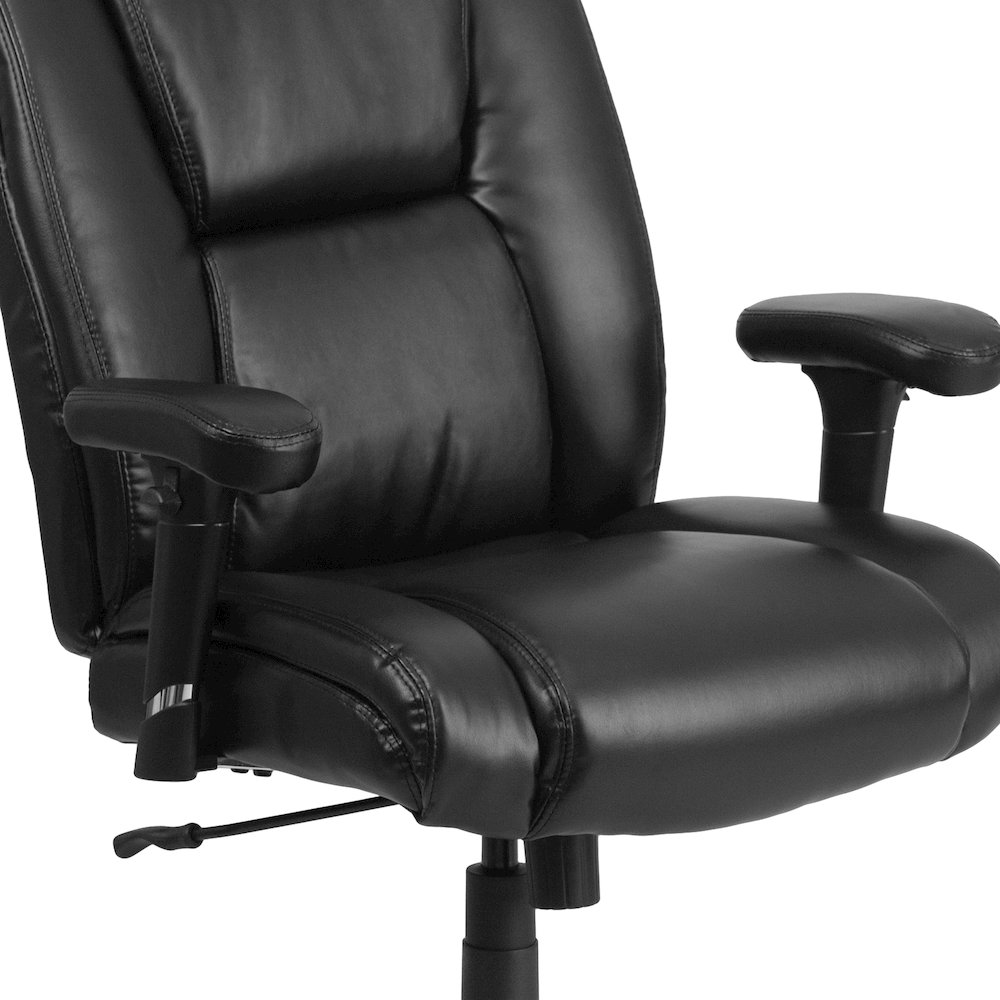 400 lb. Rated Black Task Office Chair with Chrome Base and Adjustable Arms. Picture 12