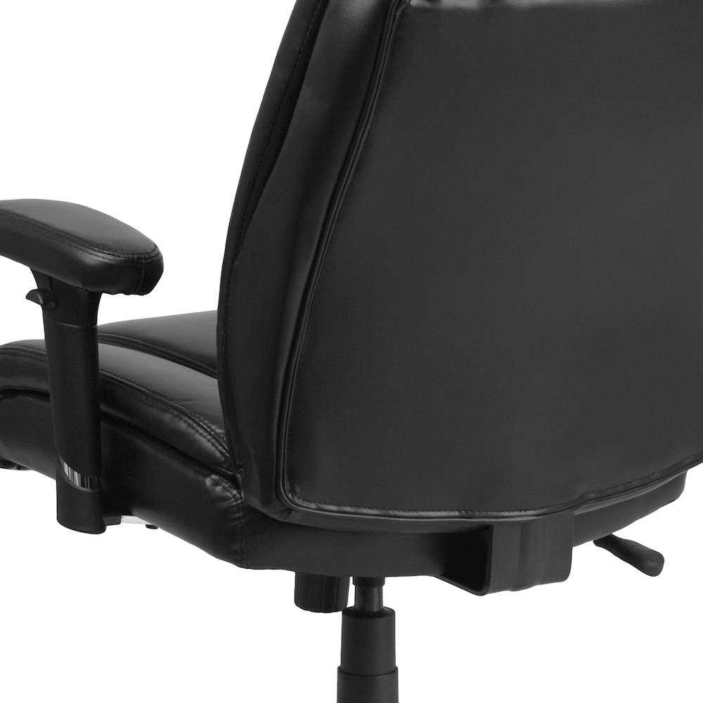 400 lb. Rated Black Task Office Chair with Chrome Base and Adjustable Arms. Picture 9