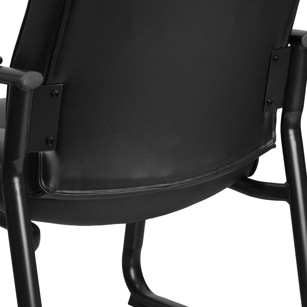 Big & Tall 500 lb. Rated Black Executive Side Reception Chair with Sled Base. Picture 8