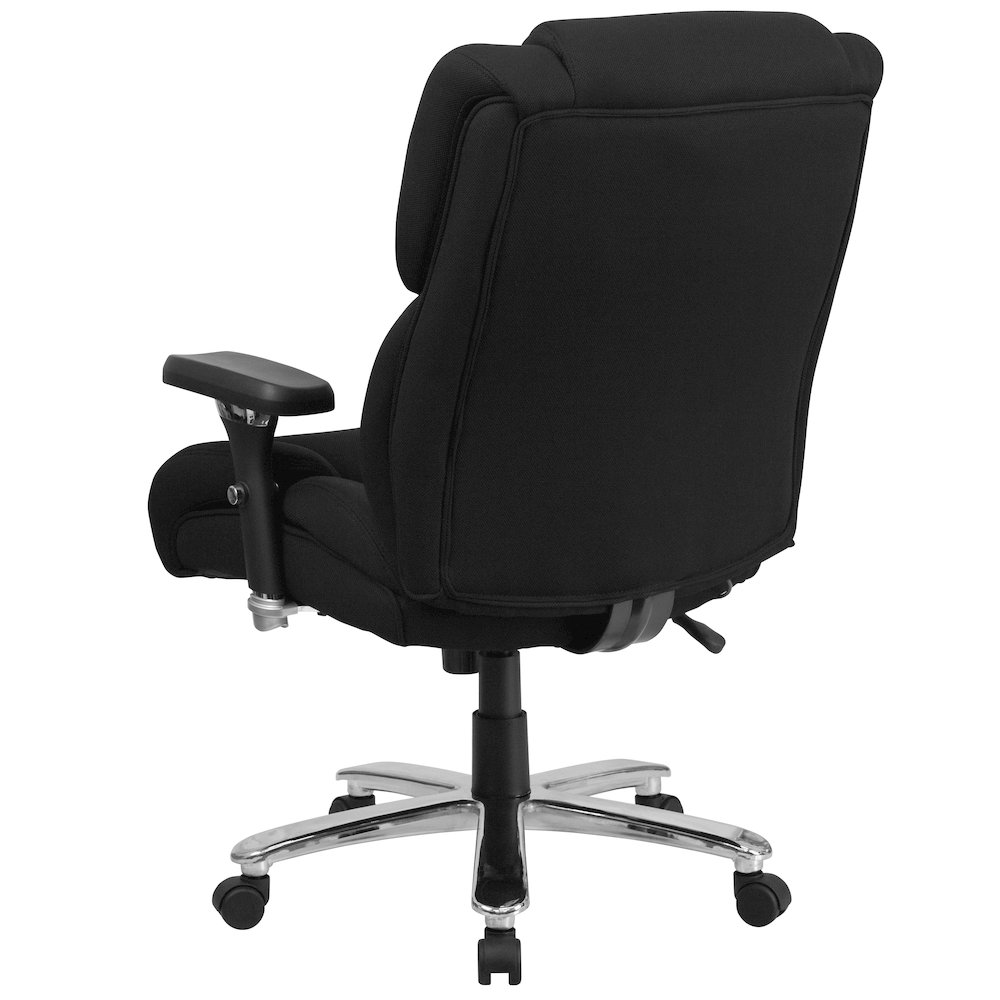400 lb. Rated Black Fabric Executive Office Chair with Lumbar Knob. Picture 8