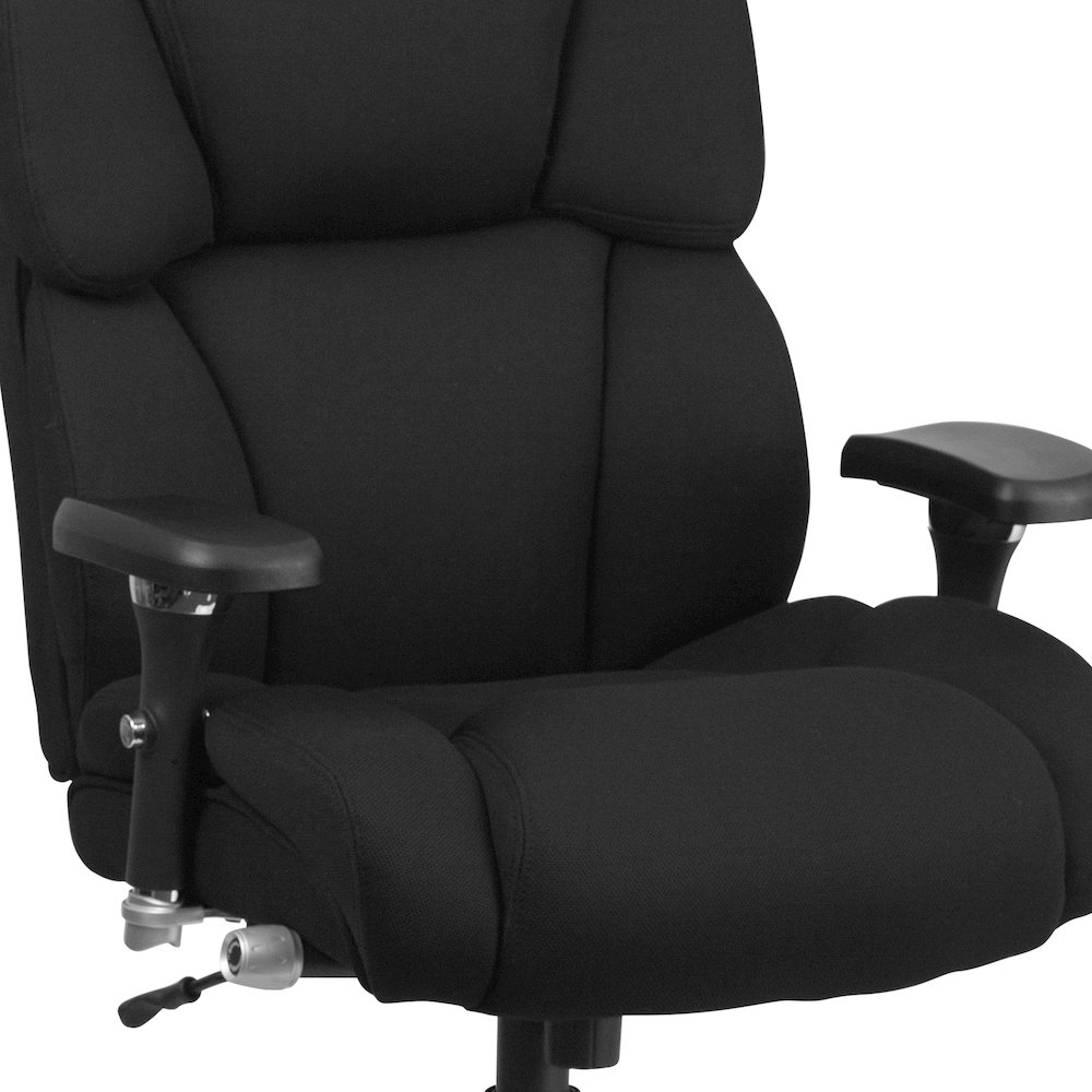 400 lb. Rated Black Fabric Executive Office Chair with Lumbar Knob. Picture 9