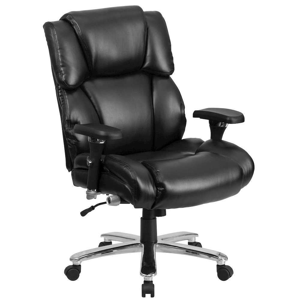 24/7 Intensive Use Big & Tall 400 lb. Rated Black Executive Lumbar Office Chair. Picture 1