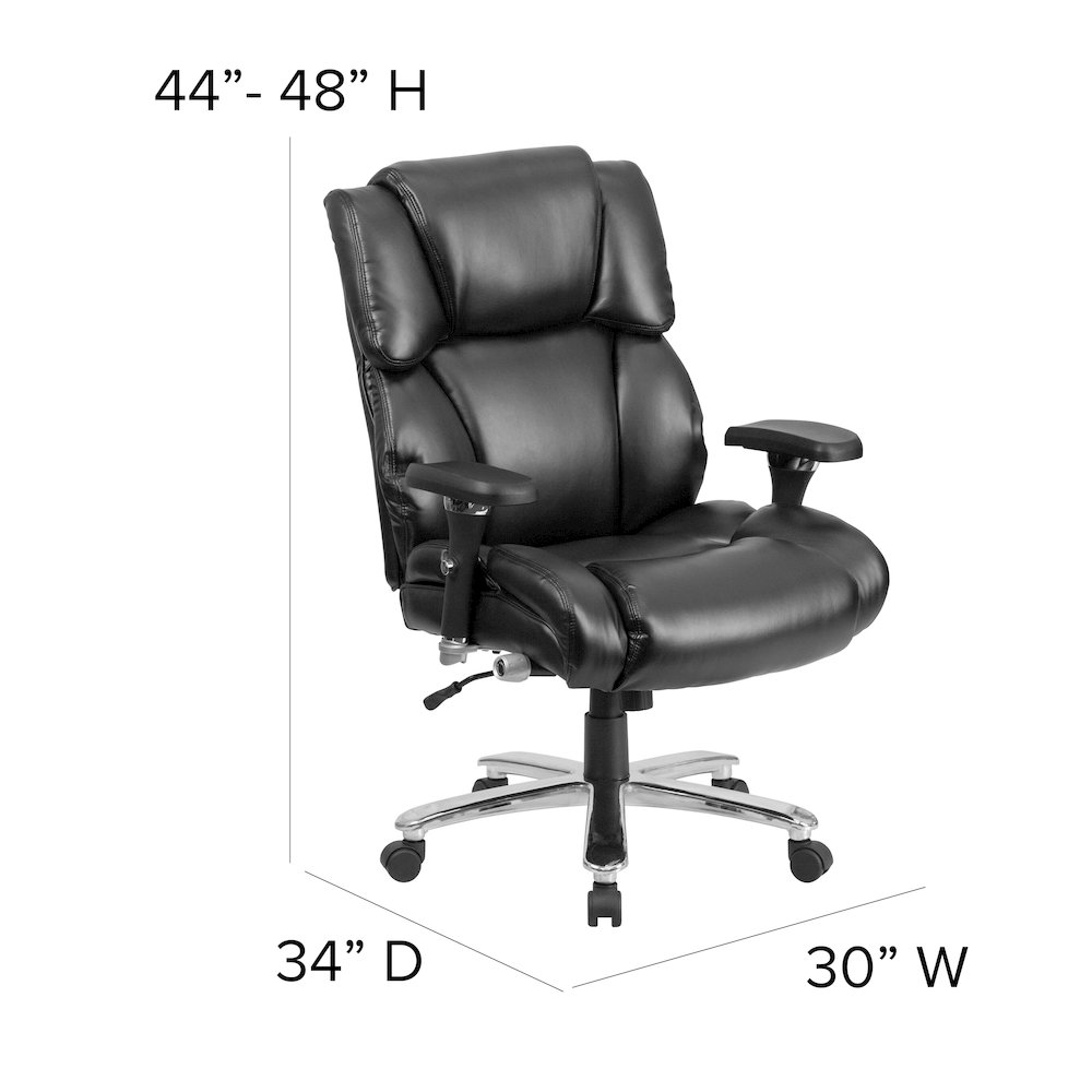 24/7 Intensive Use Big & Tall 400 lb. Rated Black Executive Lumbar Office Chair. Picture 7