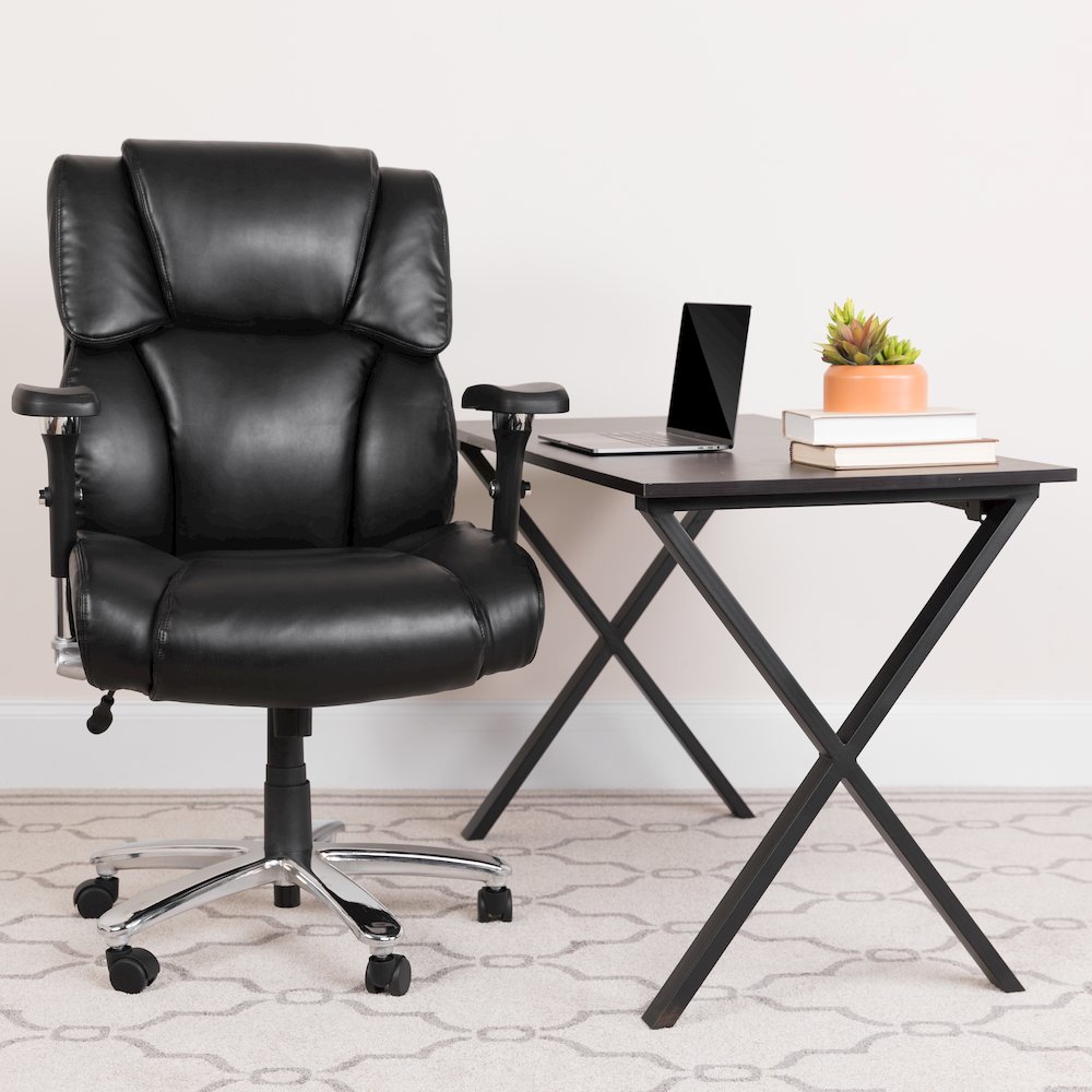 24/7 Intensive Use Big & Tall 400 lb. Rated Black Executive Lumbar Office Chair. Picture 2