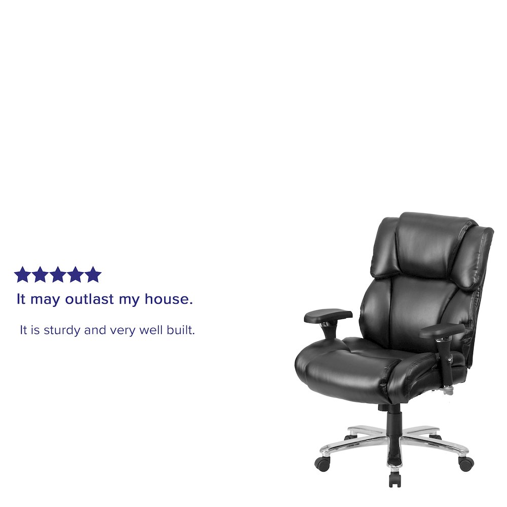 24/7 Intensive Use Big & Tall 400 lb. Rated Black Executive Lumbar Office Chair. Picture 5