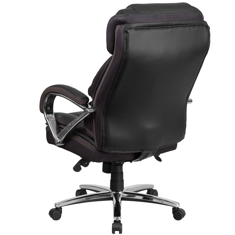 500 lb. Rated Black Executive Swivel Office Chair with Chrome Base and Arms. Picture 4
