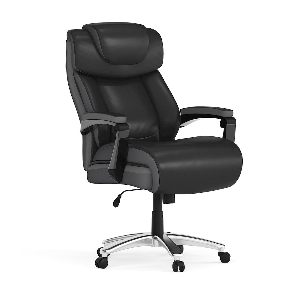 500 lb. Rated Black Executive Swivel Office Chair with Adjustable Headrest. Picture 1