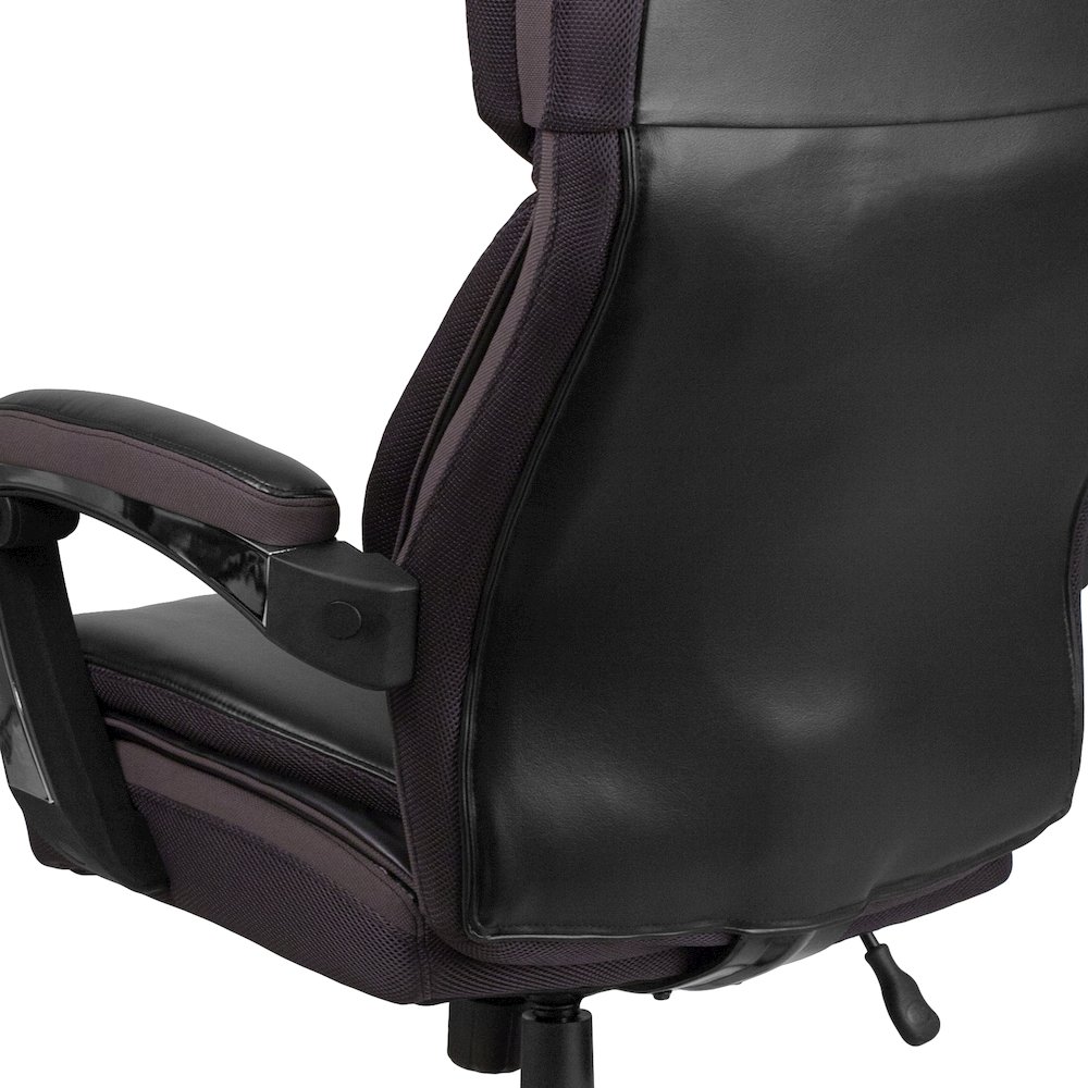 500 lb. Rated Black Executive Swivel Office Chair with Adjustable Headrest. Picture 16