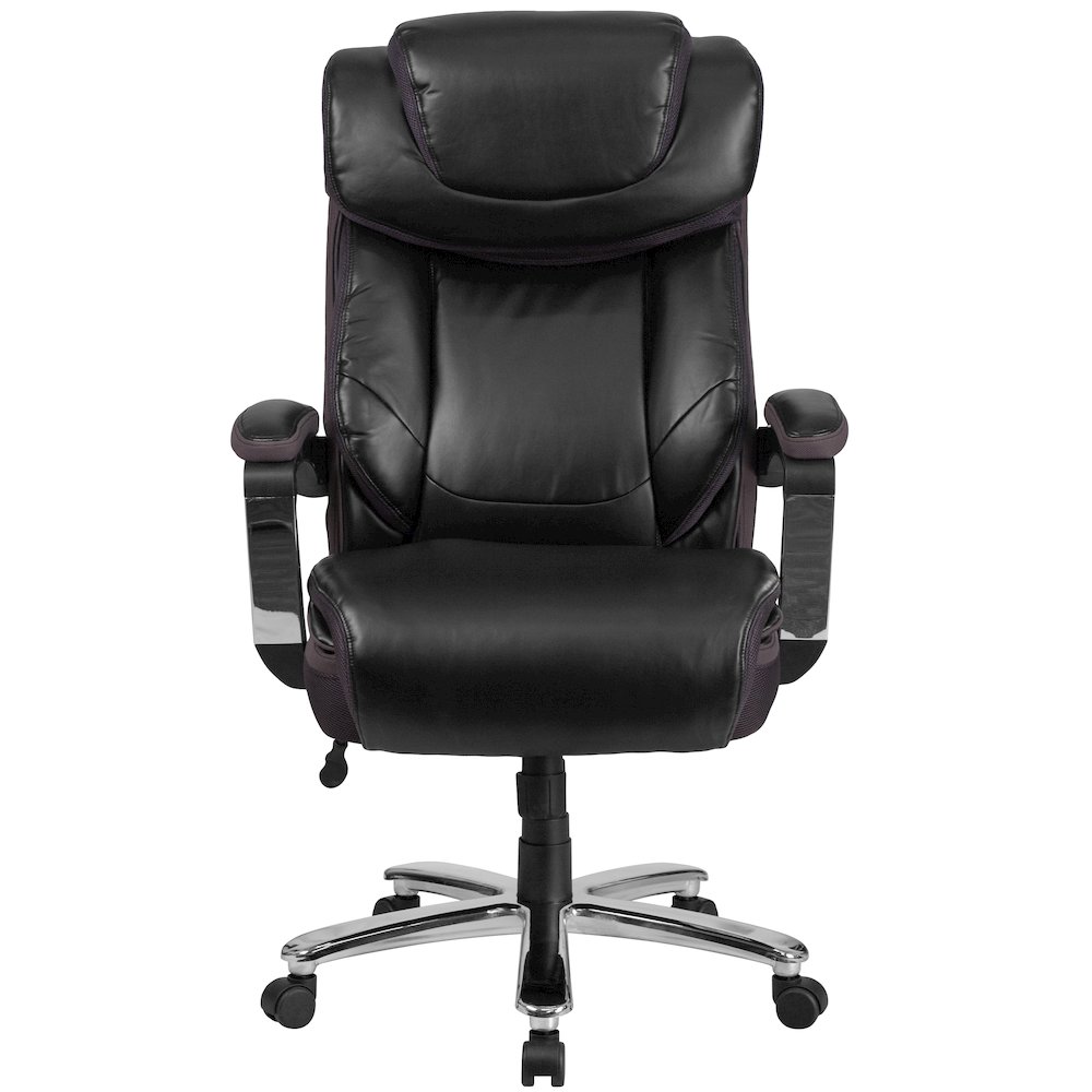 500 lb. Rated Black Executive Swivel Office Chair with Adjustable Headrest. Picture 15
