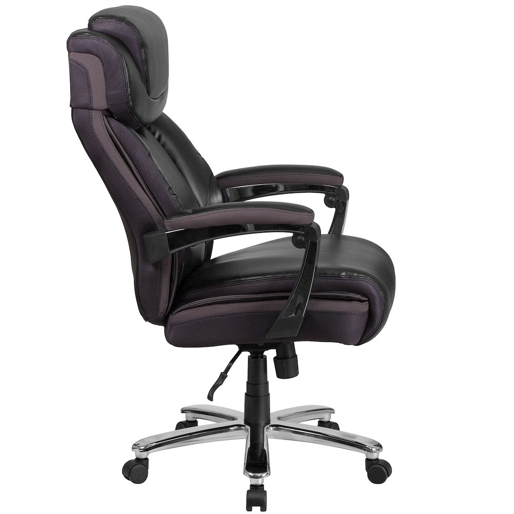 500 lb. Rated Black Executive Swivel Office Chair with Adjustable Headrest. Picture 14