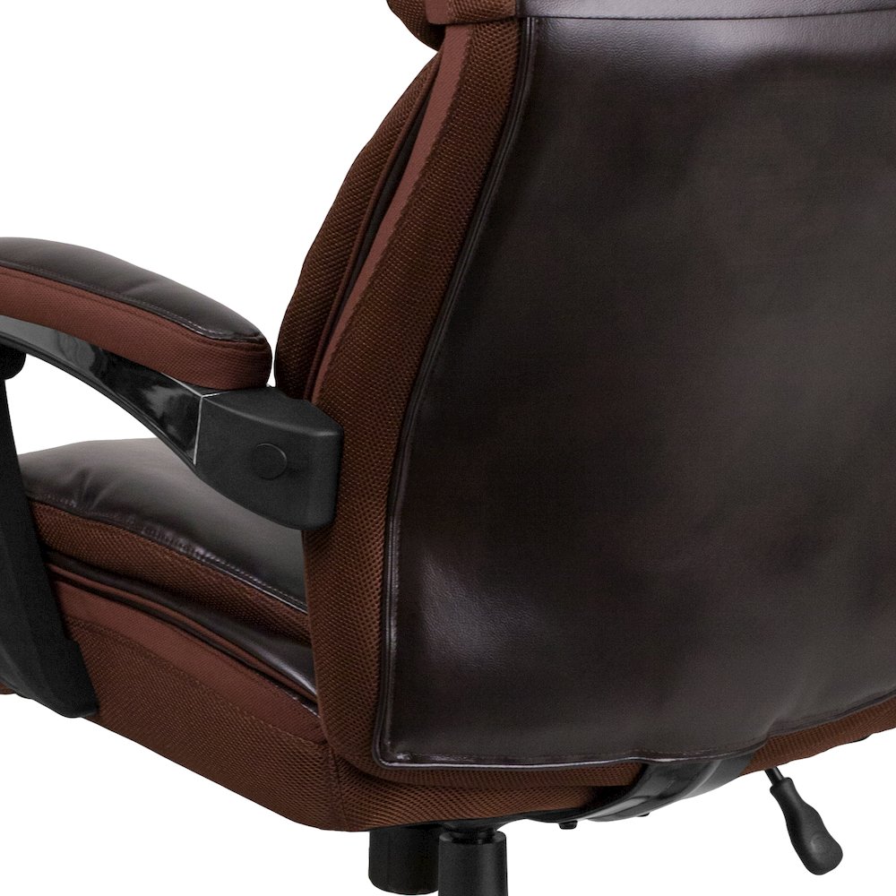 Office Chair | Brown Executive Swivel Office Chair with Headrest and Wheels. Picture 12
