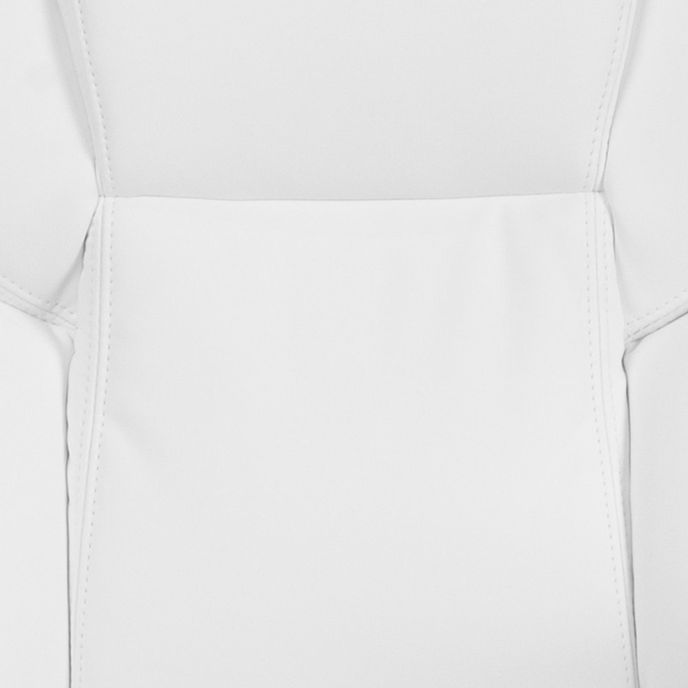 Mid-Back White LeatherSoft Executive Swivel Office Chair with Padded Arms. Picture 12