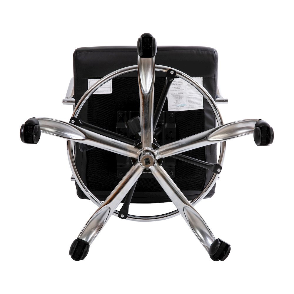 Mid-Back Black Drafting Chair with Adjustable Foot Ring and Chrome Base. Picture 11