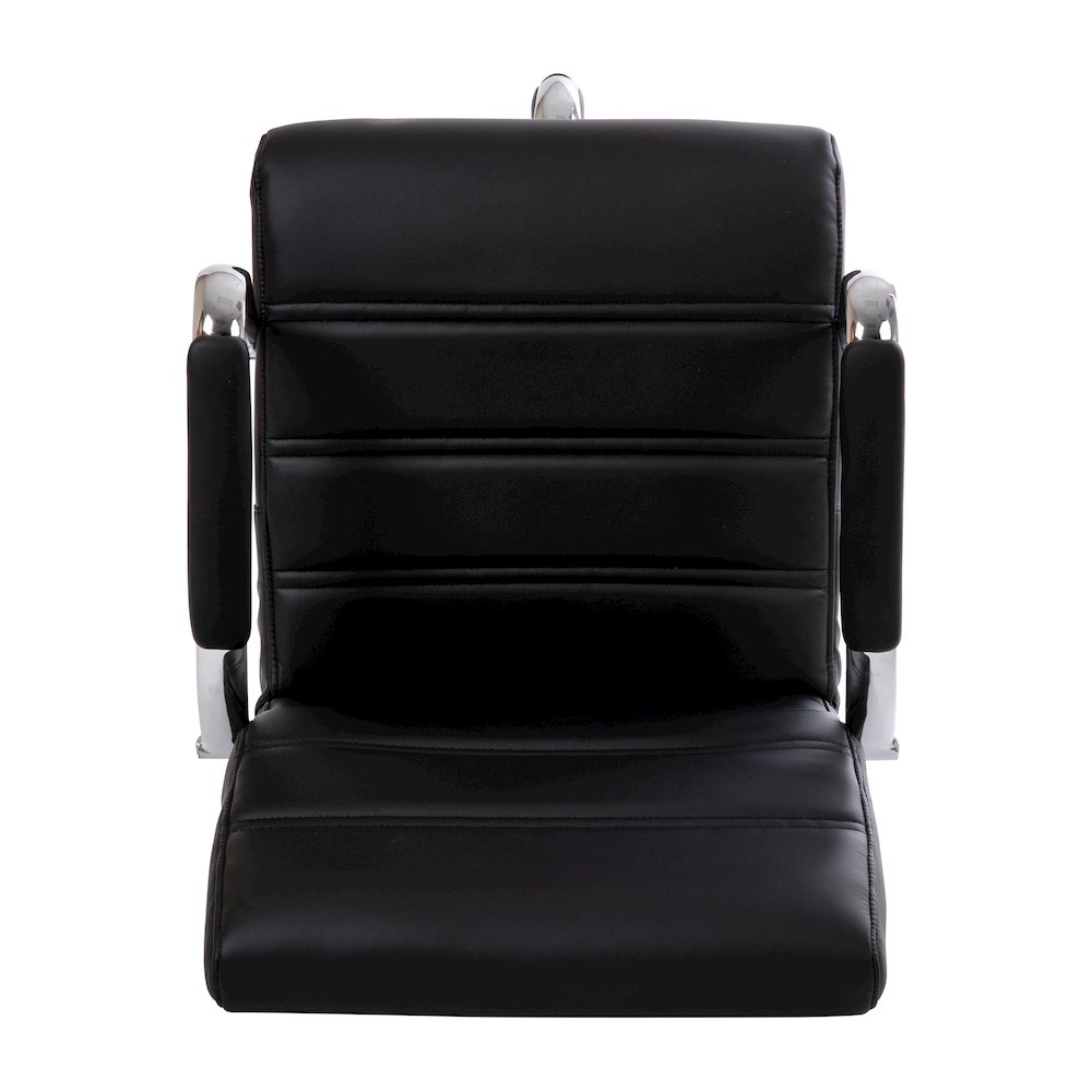 Mid-Back Black Drafting Chair with Adjustable Foot Ring and Chrome Base. Picture 10