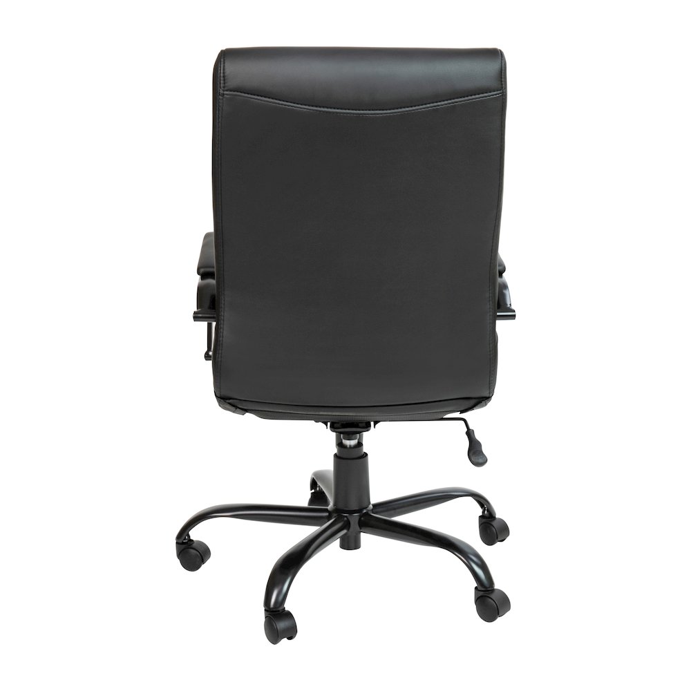 High Back Black Executive Swivel Office Chair with Black Frame and Arms. Picture 8