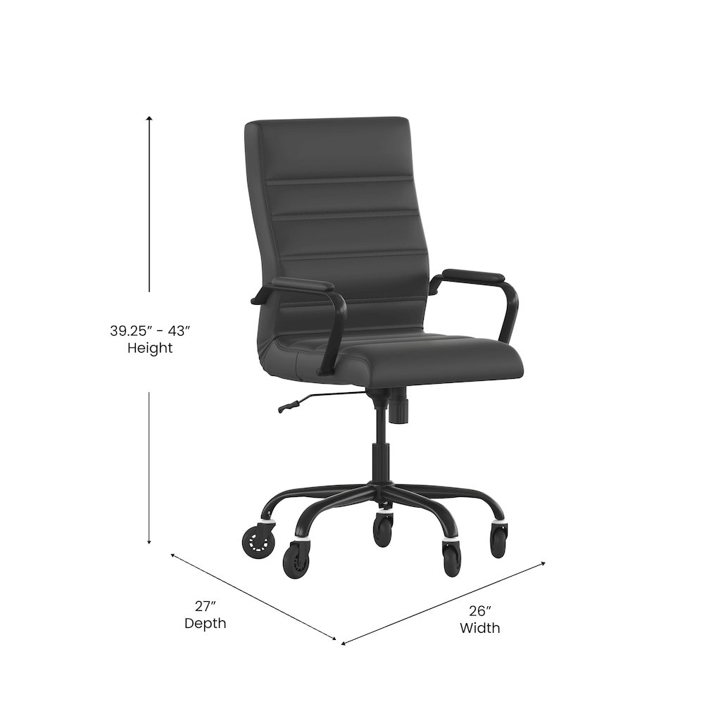 High Back Black Executive Swivel Office Chair with Black Frame, Arms,. Picture 5