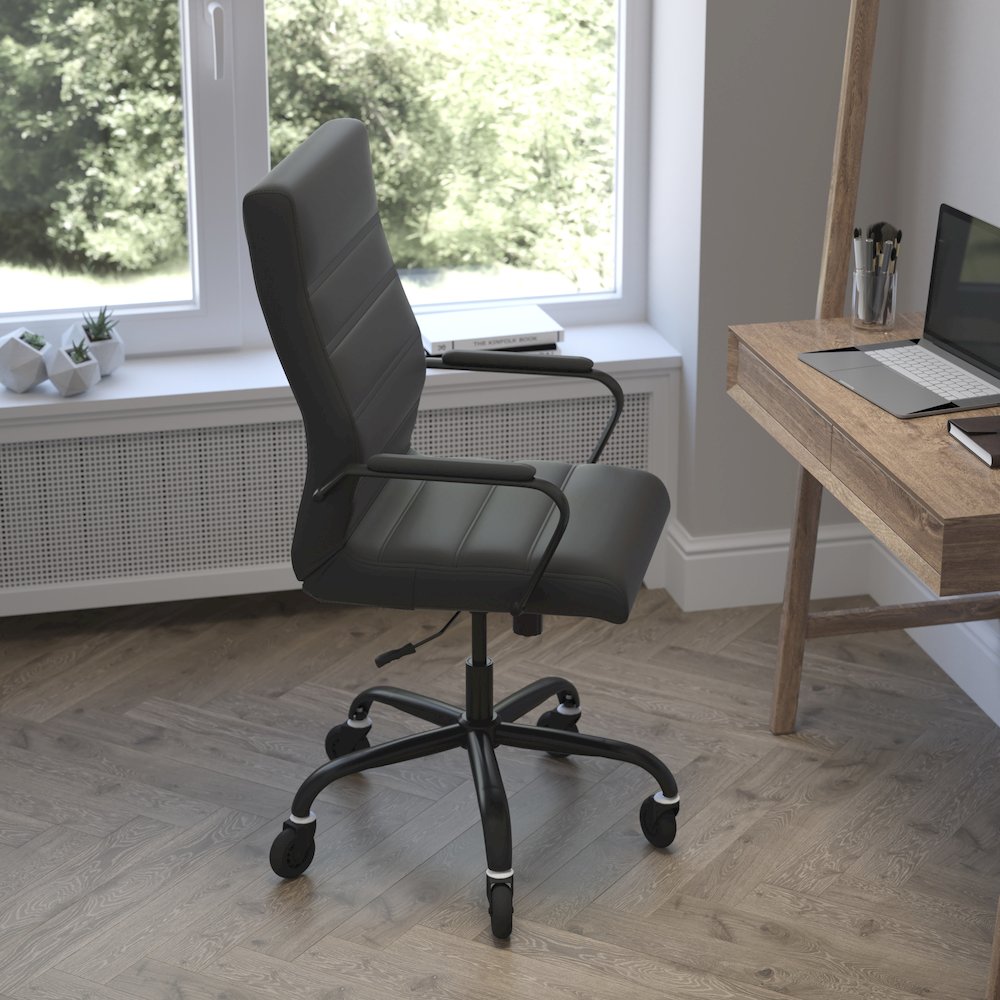 High Back Black Executive Swivel Office Chair with Black Frame, Arms,. Picture 6