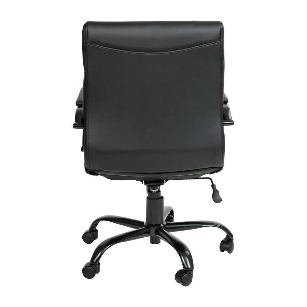 Mid-Back Black Executive Swivel Office Chair with Black Frame and Arms. Picture 8