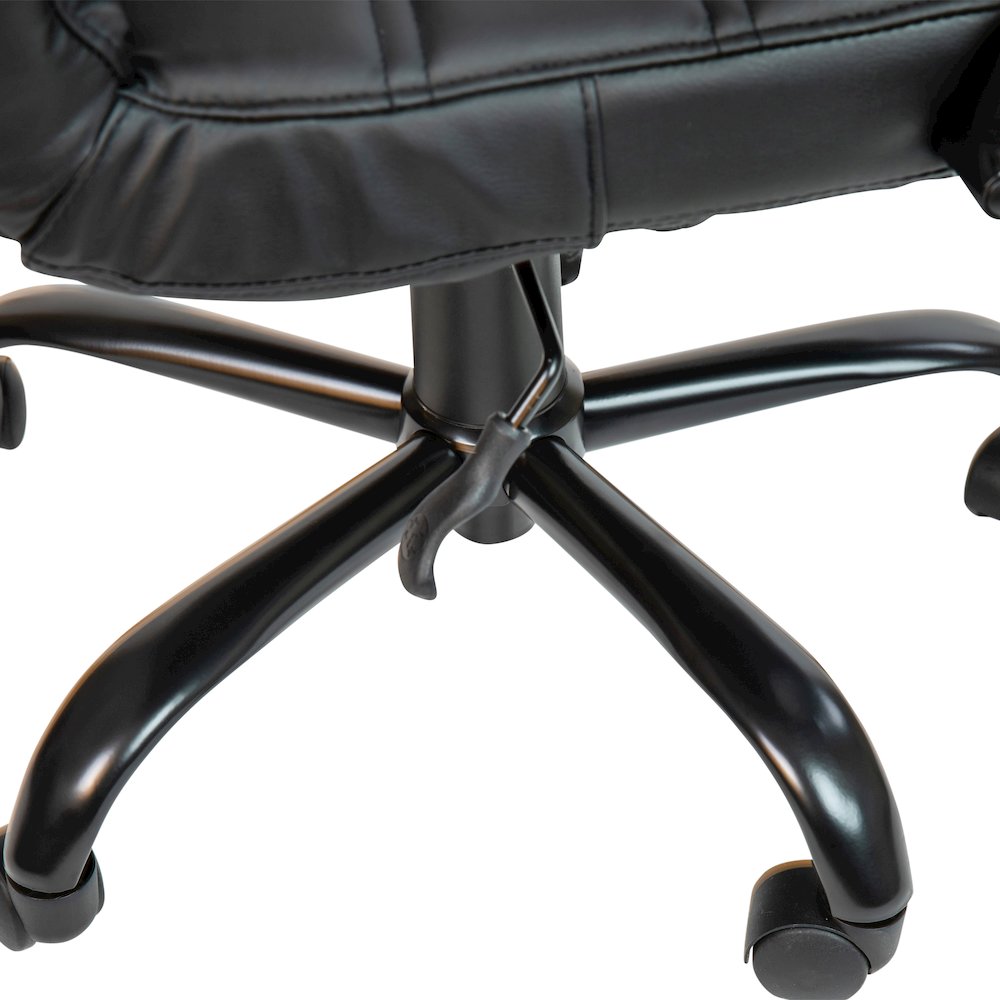 Mid-Back Black Executive Swivel Office Chair with Black Frame and Arms. Picture 13