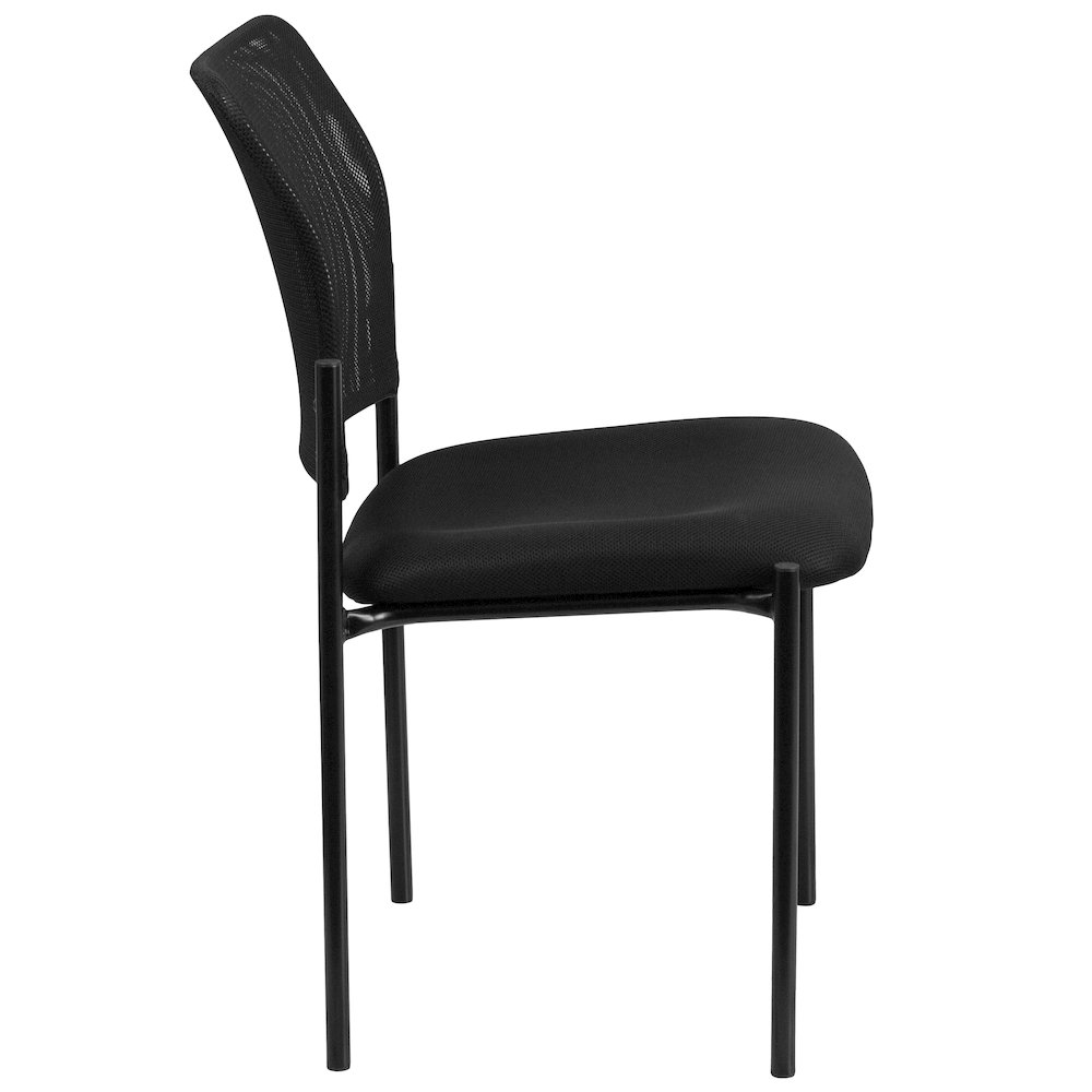 Comfort Black Mesh Stackable Steel Side Chair. Picture 9