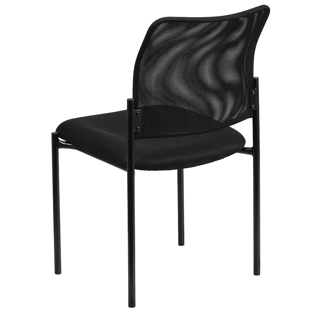 Comfort Black Mesh Stackable Steel Side Chair. Picture 7