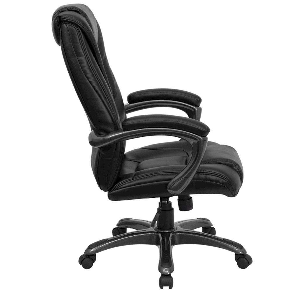 High Back Black Layered Upholstered Executive Swivel Office Chair. Picture 9