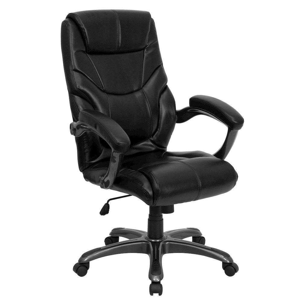 High Back LeatherSoft Executive Swivel Ergonomic Office Chair with Arms. Picture 1