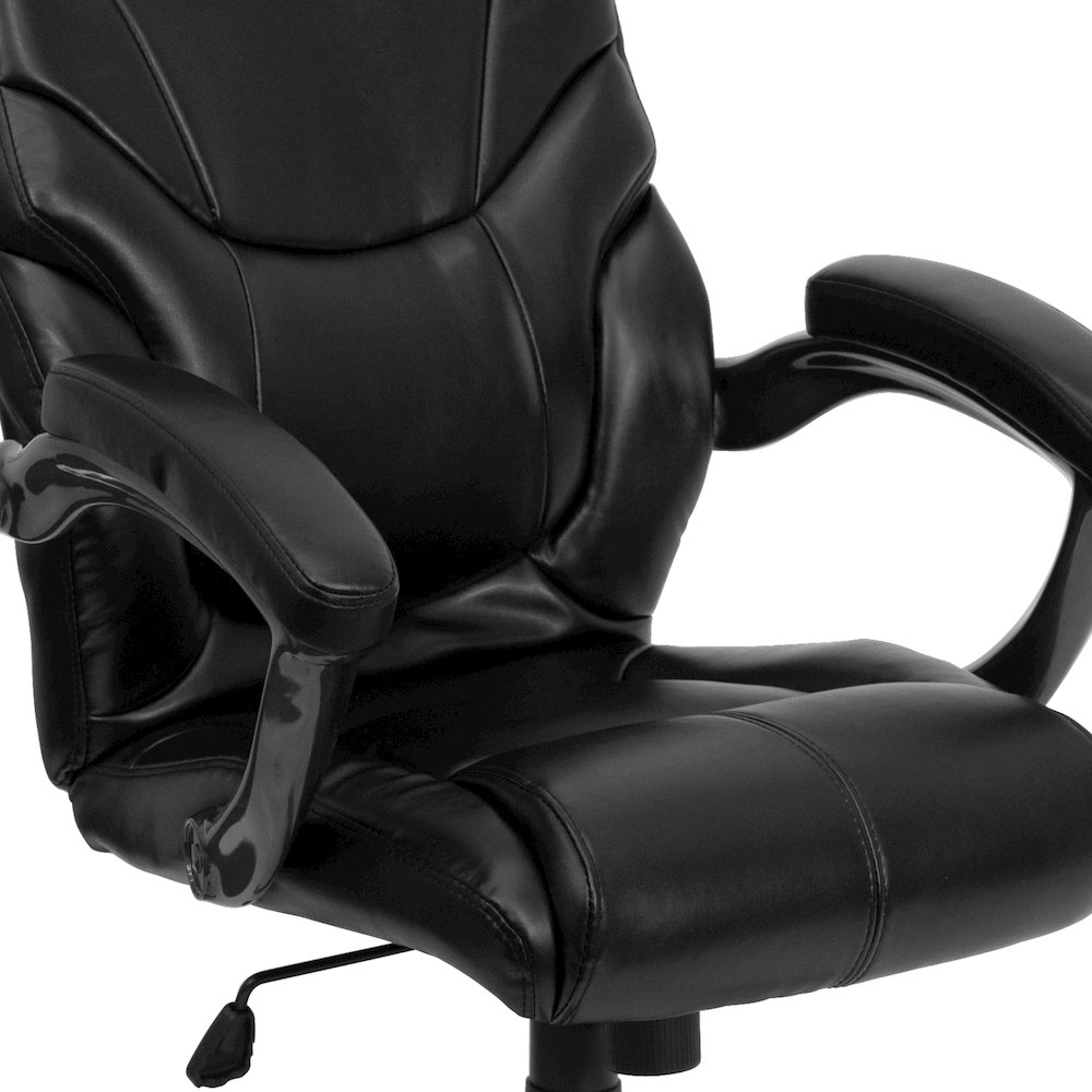 High Back Black LeatherSoft Executive Swivel Ergonomic Office Chair with Arms. Picture 8