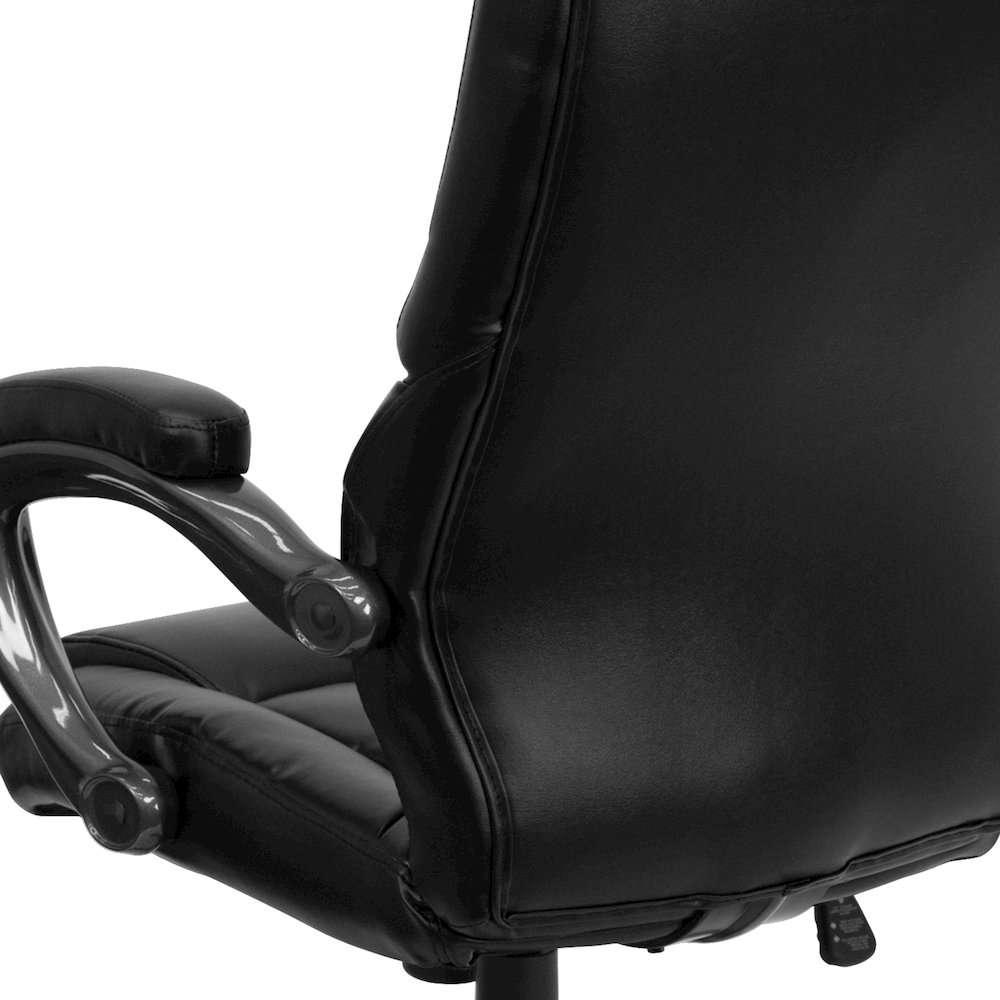 High Back Black LeatherSoft Executive Swivel Ergonomic Office Chair with Arms. Picture 11