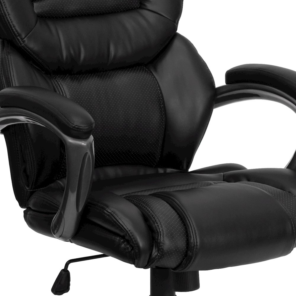 High Back Black LeatherSoft Executive Swivel Ergonomic Office Chair with Arms. Picture 8