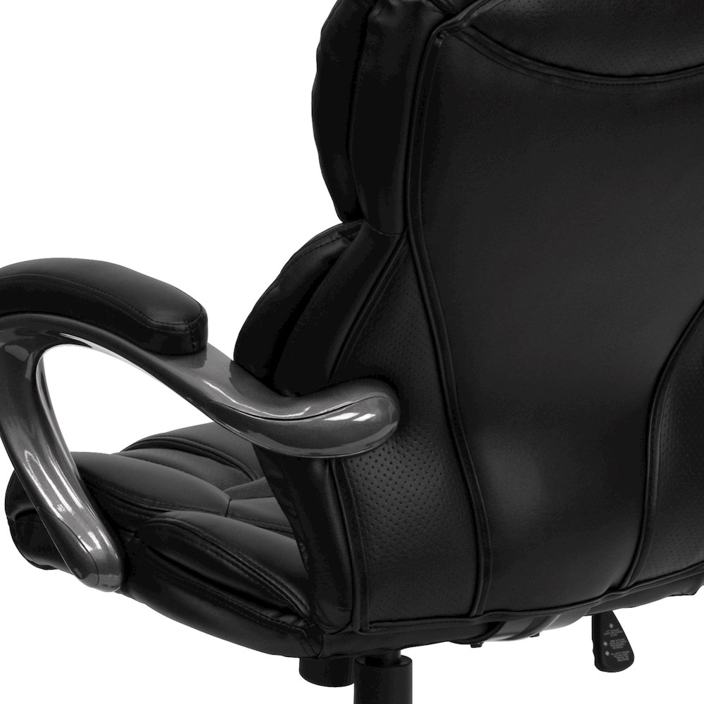 High Back Black LeatherSoft Executive Swivel Ergonomic Office Chair with Arms. Picture 11