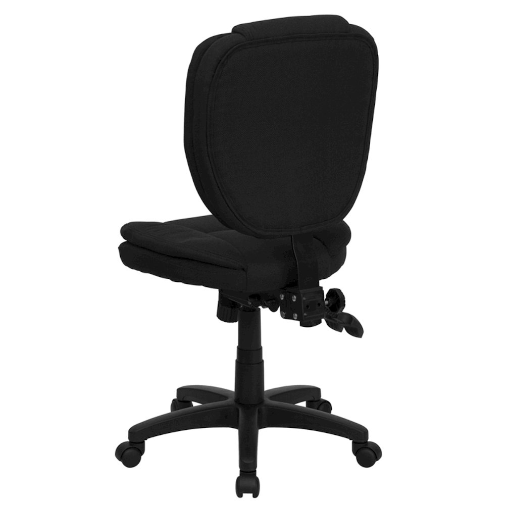 Mid-Back Black Fabric Multifunction Swivel Task Office Chair. Picture 7