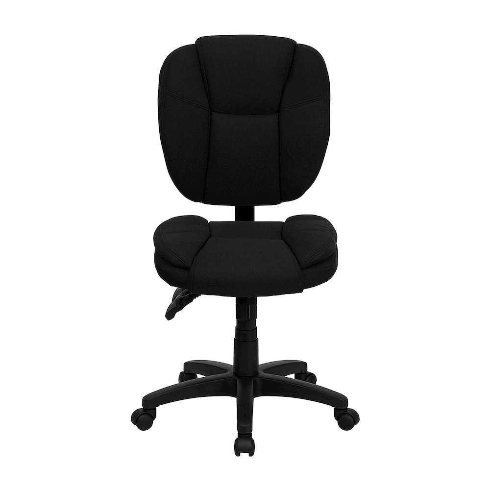Mid-Back Black Fabric Multifunction Swivel Task Office Chair. Picture 9