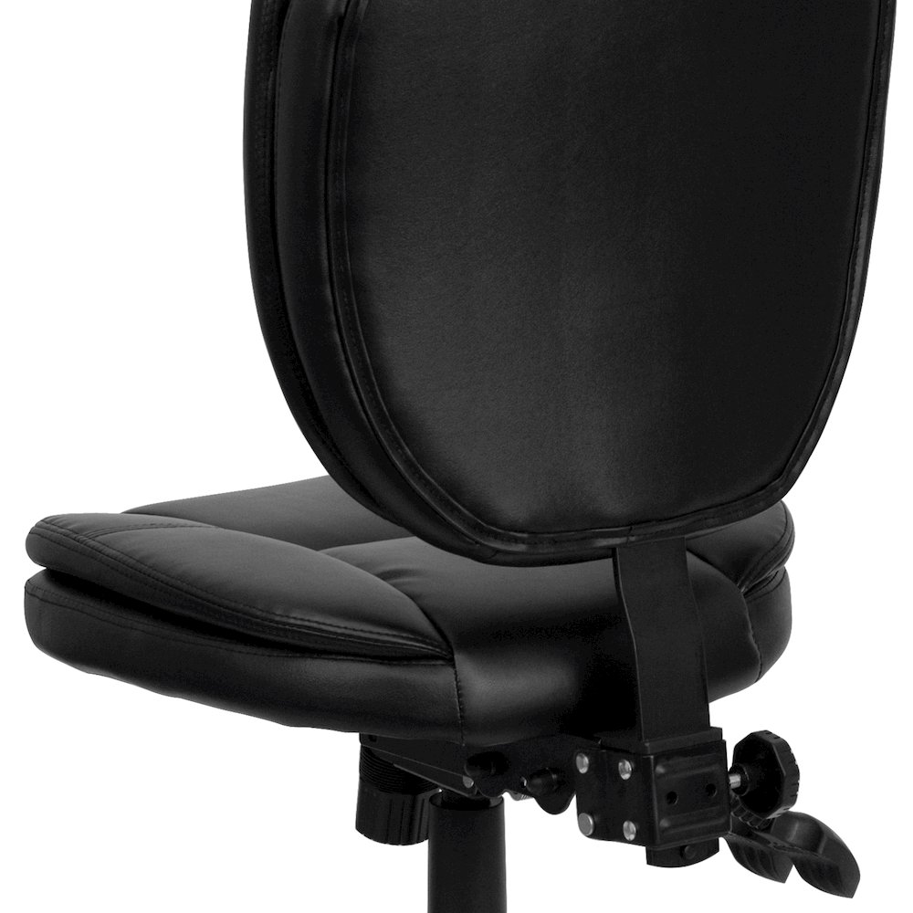 Mid-Back Black Multifunction Swivel Task Office Chair with Pillow Top Cushioning. Picture 9