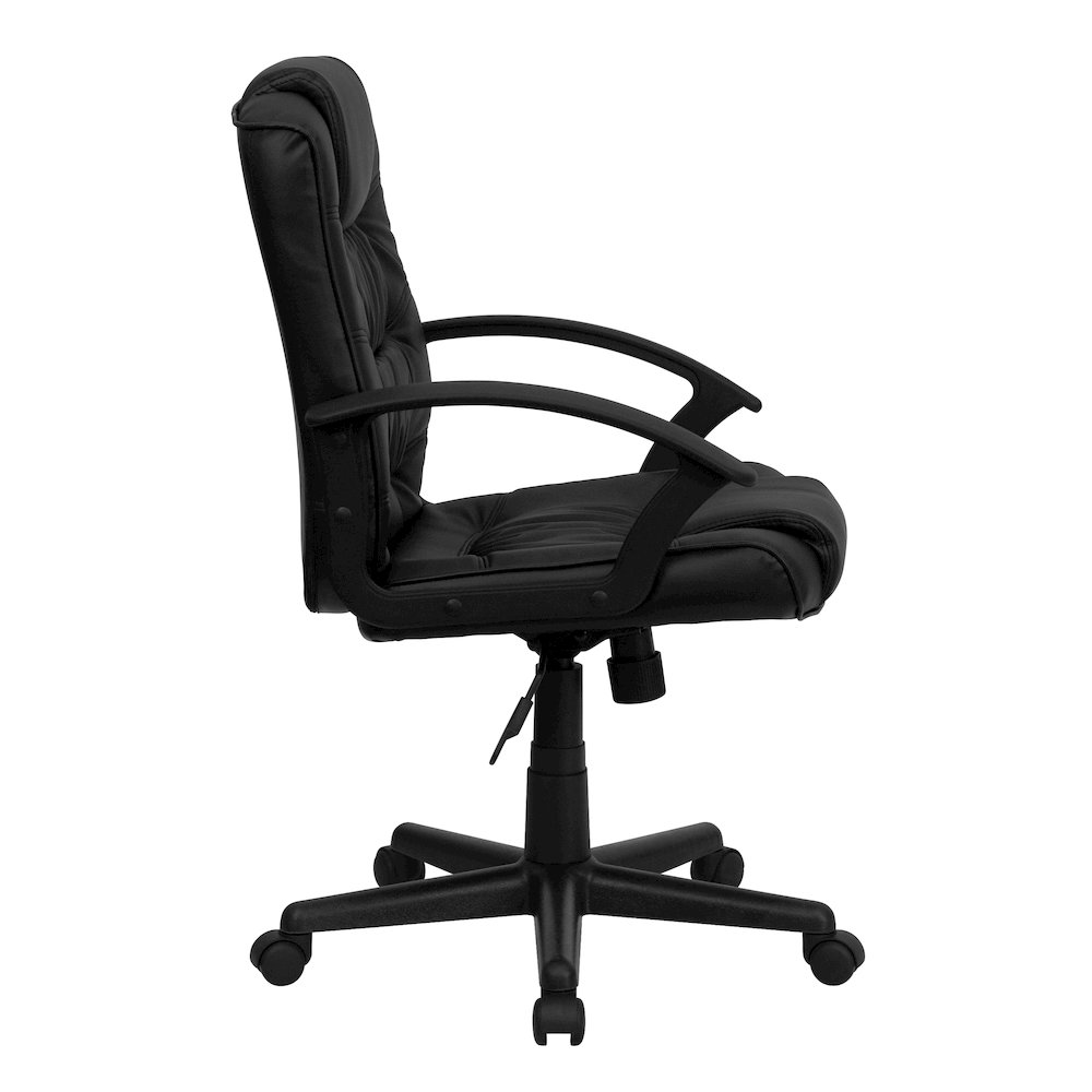 Mid-Back Black LeatherSoft Swivel Task Office Chair with Arms. Picture 9
