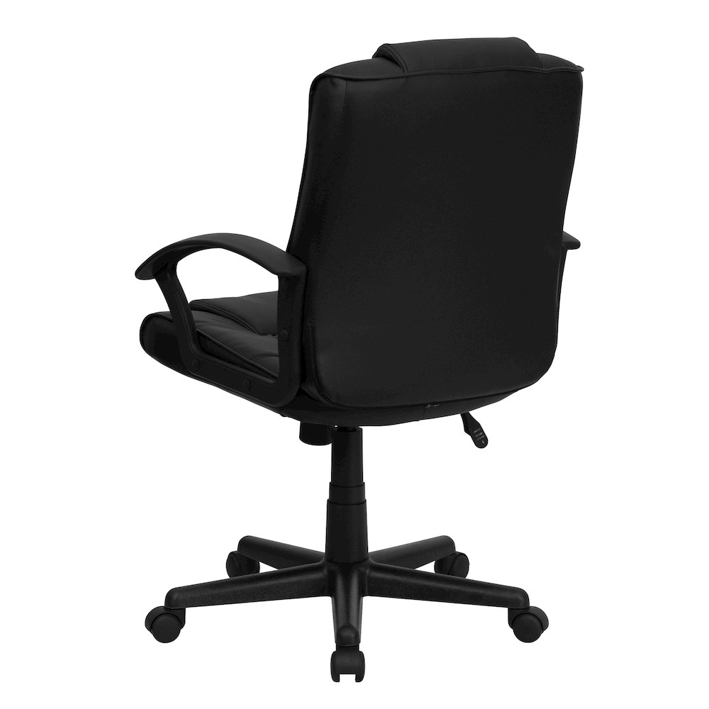 Mid-Back Black LeatherSoft Swivel Task Office Chair with Arms. Picture 7