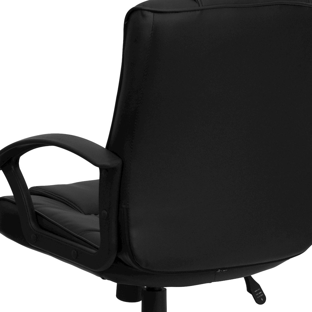Mid-Back Black LeatherSoft Swivel Task Office Chair with Arms. Picture 8