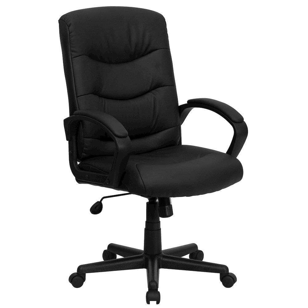 Mid-Back Black Executive Swivel Office Chair. Picture 1