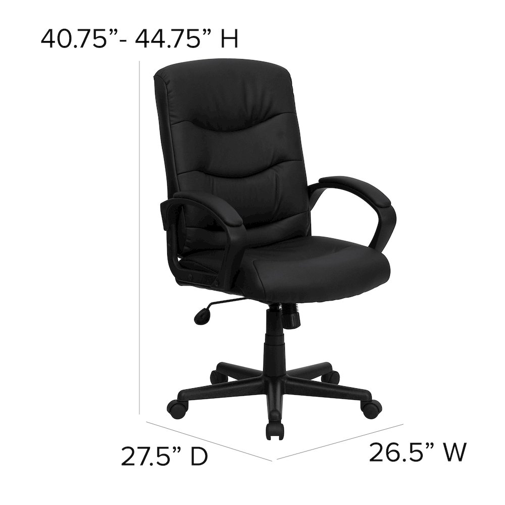 Mid-Back Black Executive Swivel Office Chair. Picture 7