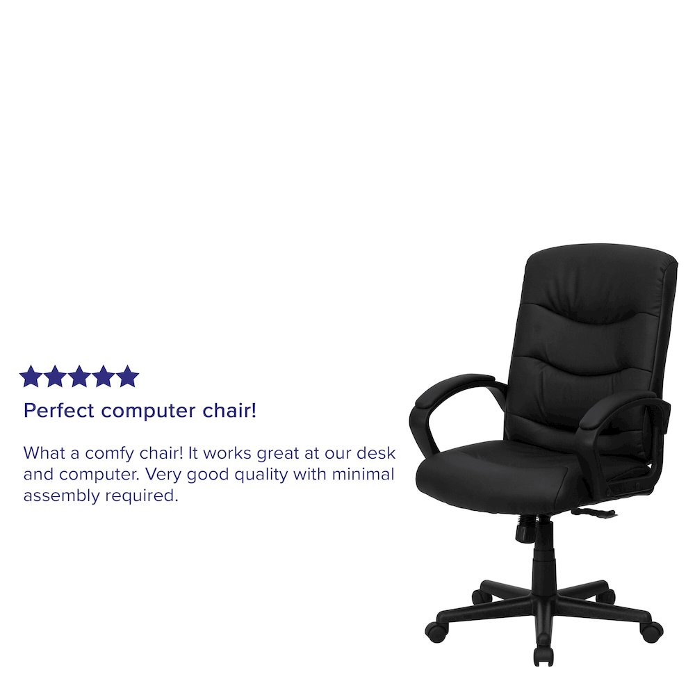 Mid-Back Black Executive Swivel Office Chair. Picture 5