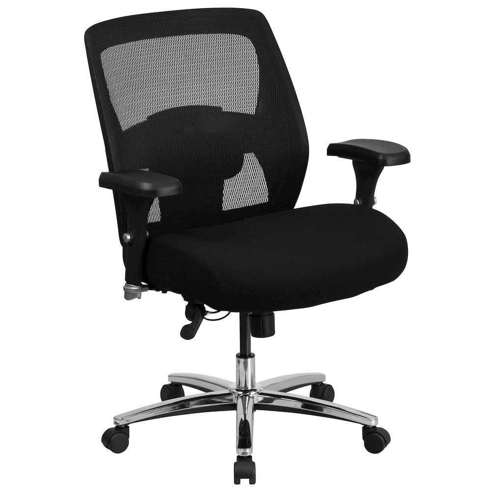 500 lb. Rated Black Mesh Executive Office Chair with Ratchet Back. Picture 1