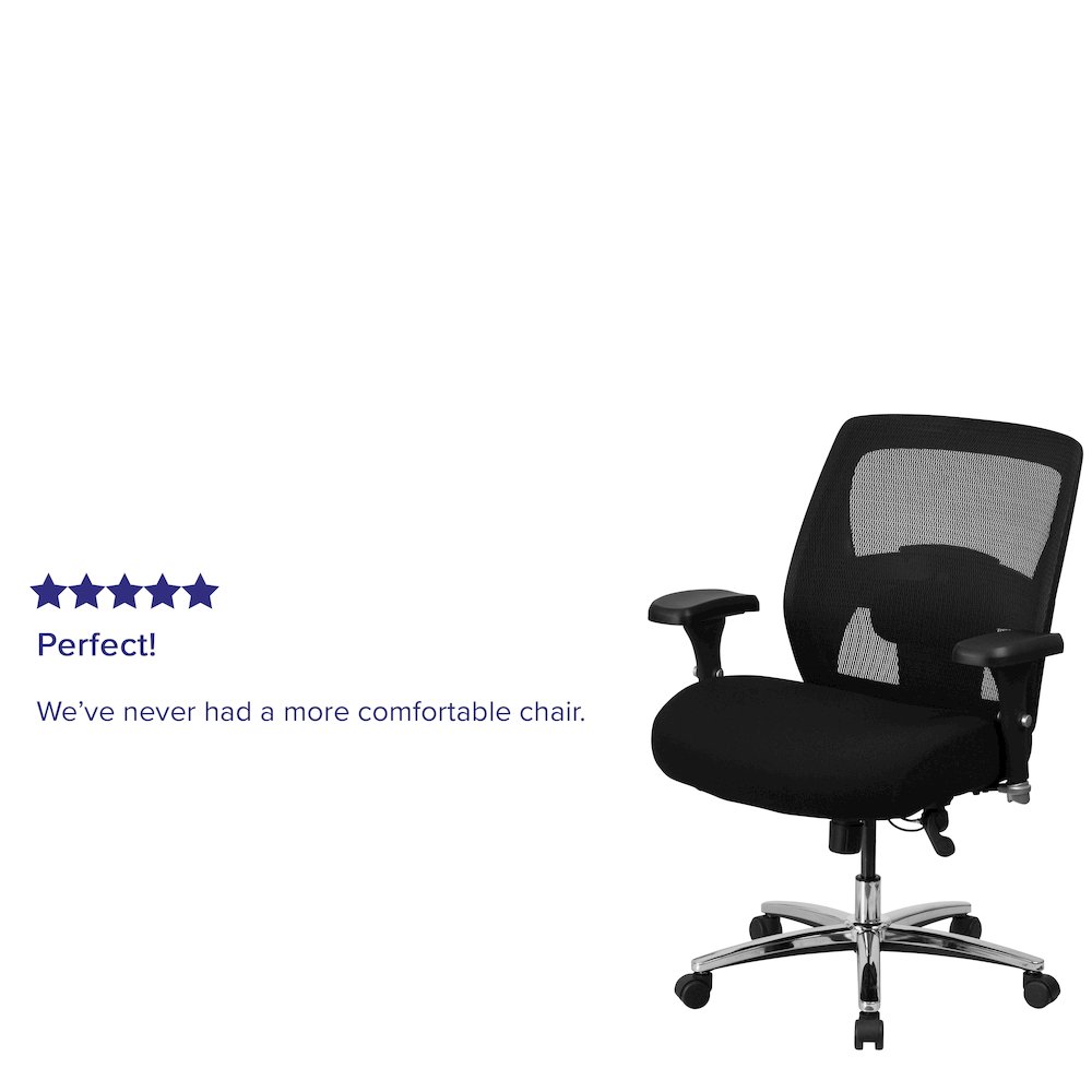 500 lb. Rated Black Mesh Executive Office Chair with Ratchet Back. Picture 5