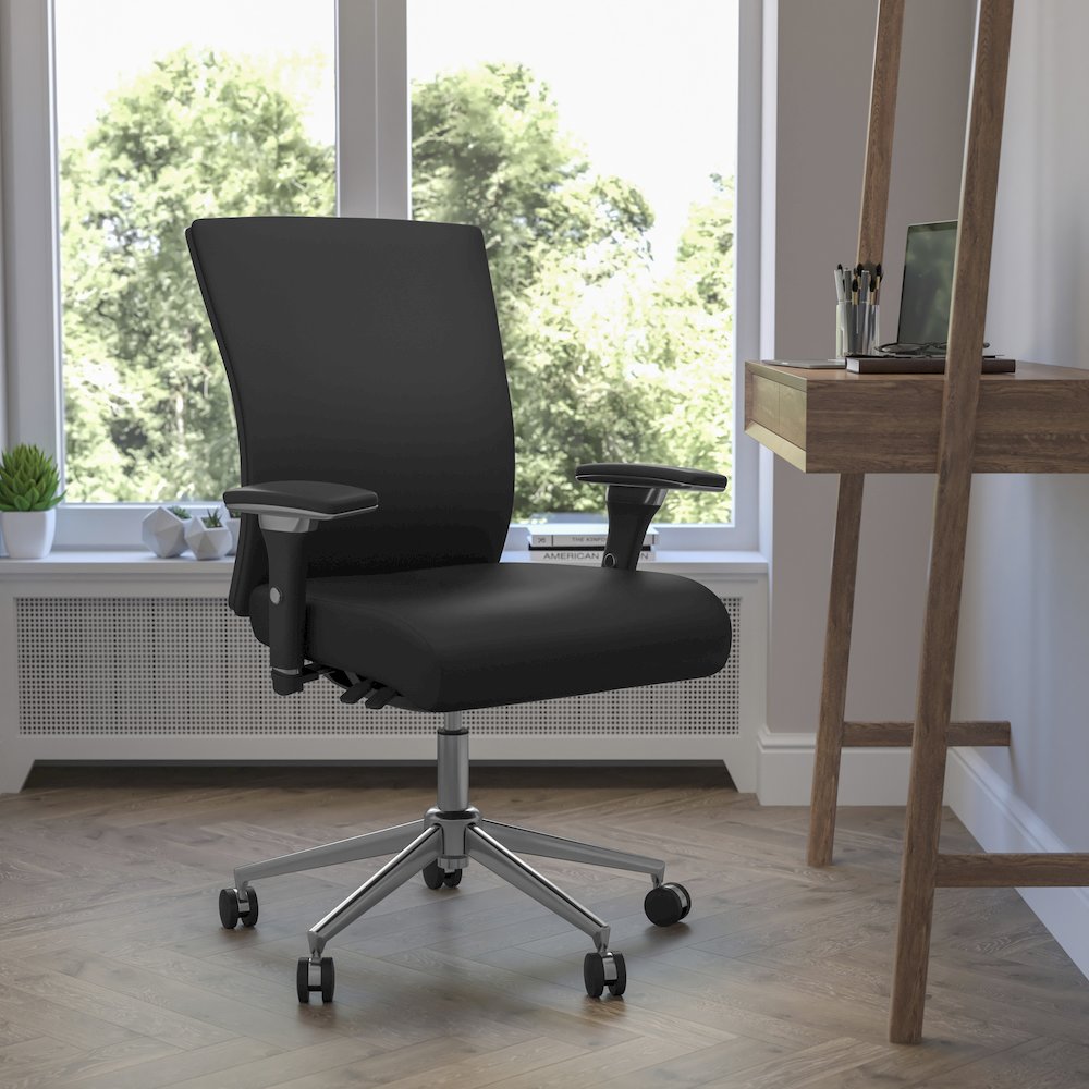 300 lb. Rated Black Multifunction Office Chair with Seat Slider. Picture 2
