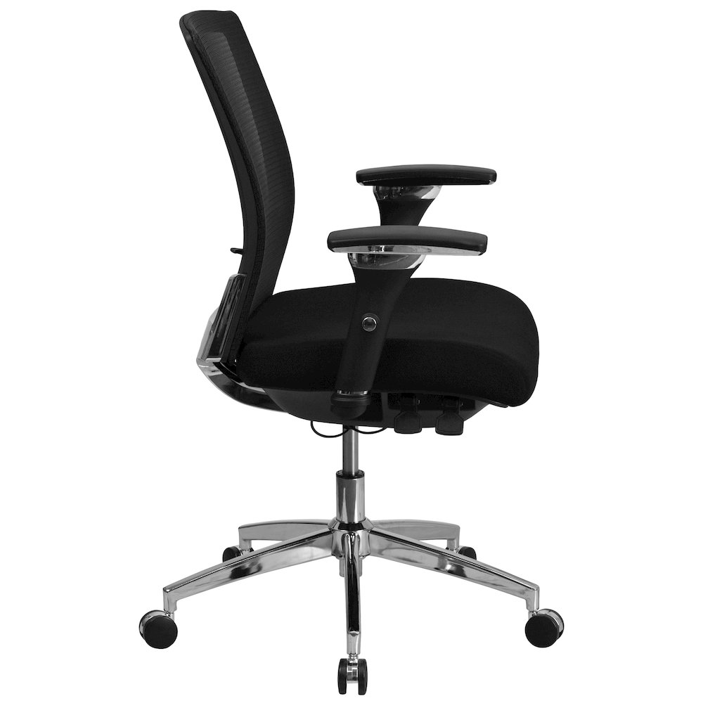 300 lb. Rated Black Mesh Multifunction Office Chair with Seat Slider. Picture 6