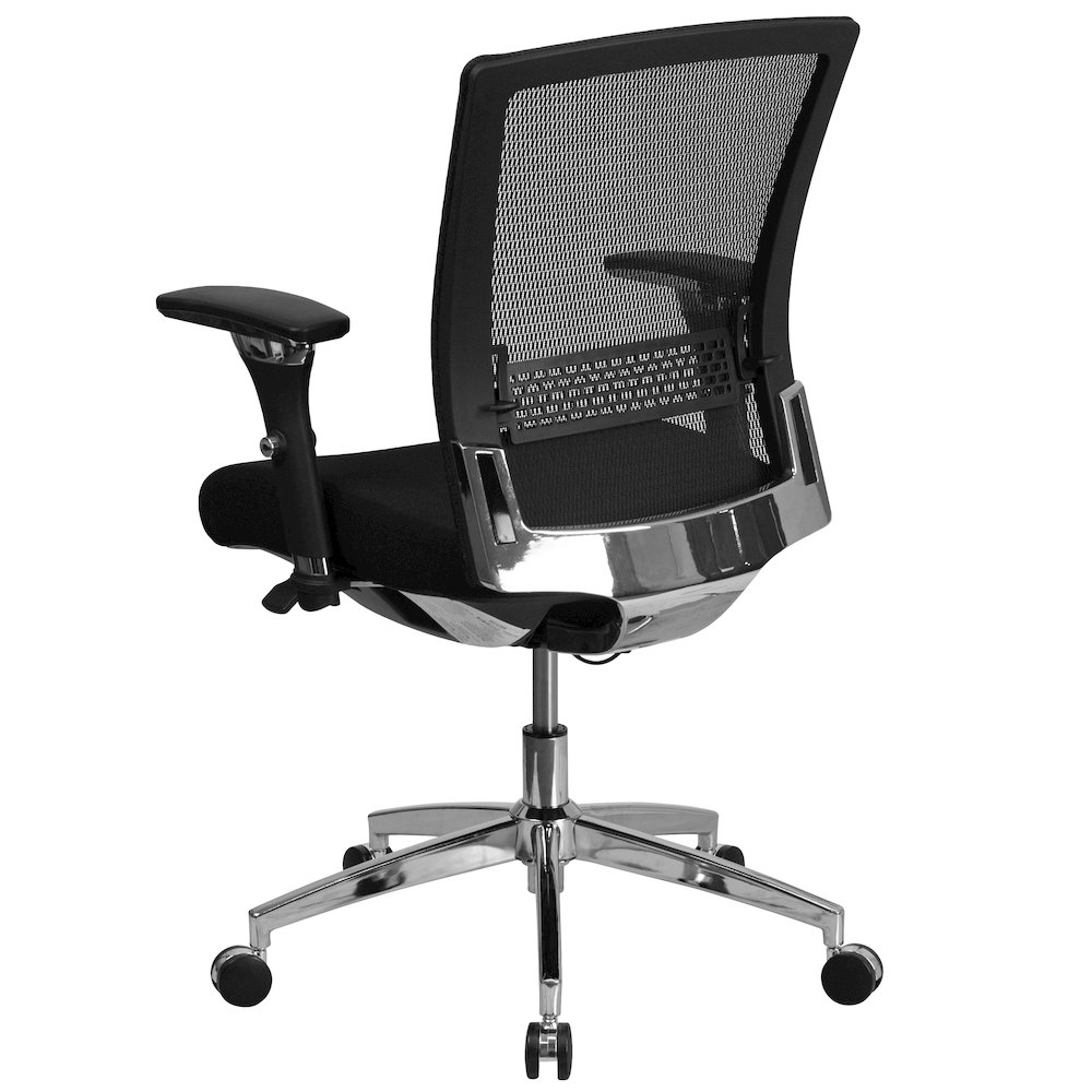 300 lb. Rated Black Mesh Multifunction Office Chair with Seat Slider. Picture 4