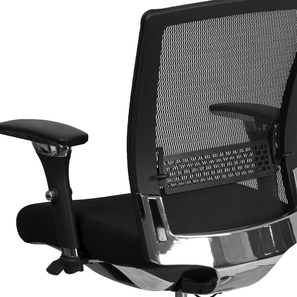 300 lb. Rated Black Mesh Multifunction Office Chair with Seat Slider. Picture 8