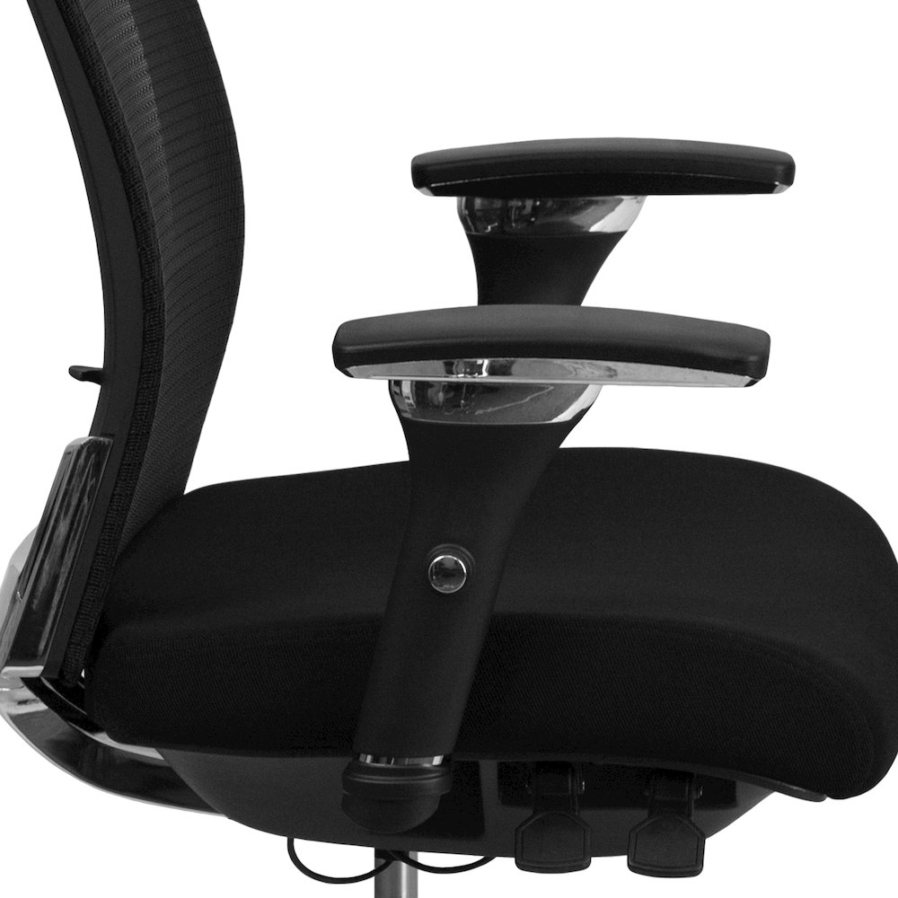 300 lb. Rated Black Mesh Multifunction Office Chair with Seat Slider. Picture 9