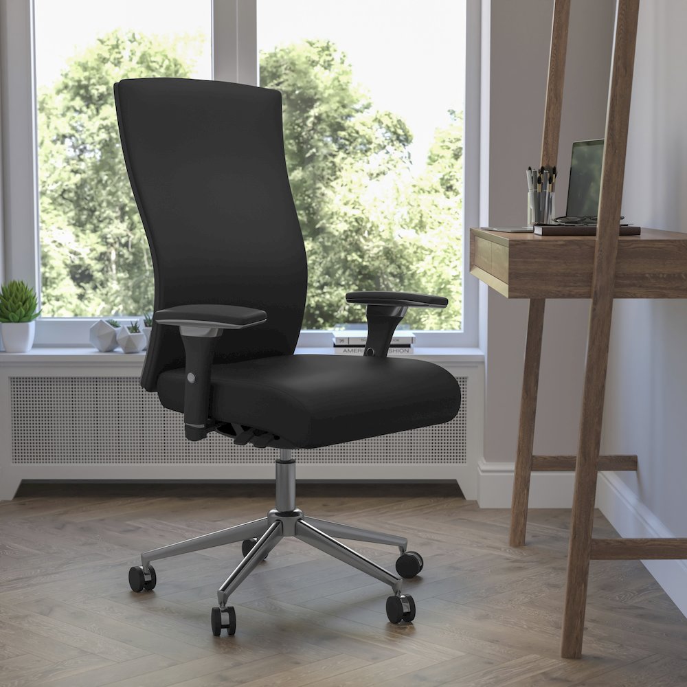 300 lb. Rated Black Multifunction Office Chair with Seat Slider. Picture 2