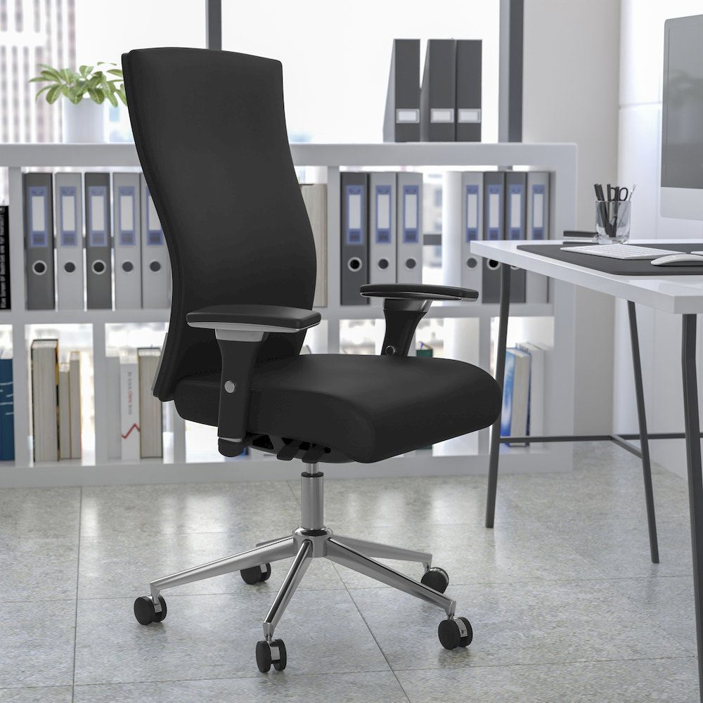 300 lb. Rated Black Multifunction Office Chair with Seat Slider. Picture 5